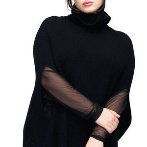 Black Hudson Cape Sweater Cashmere Wool NWOT S